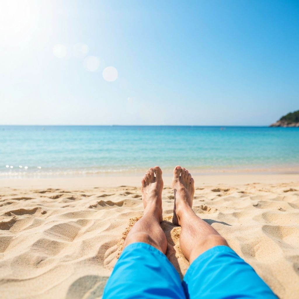 Pieds d'homme à la plage
